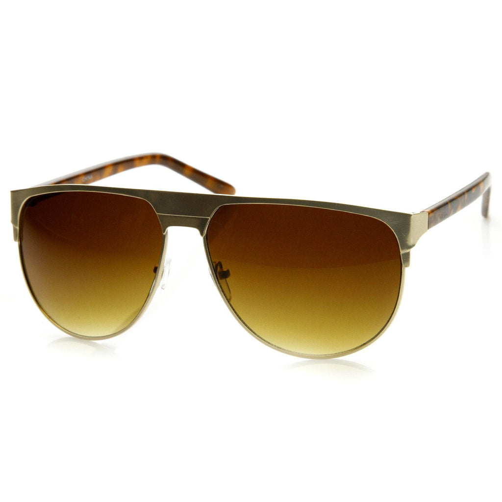 Modern Euro Full Metal Flat Top Aviator Sunglasses 8827