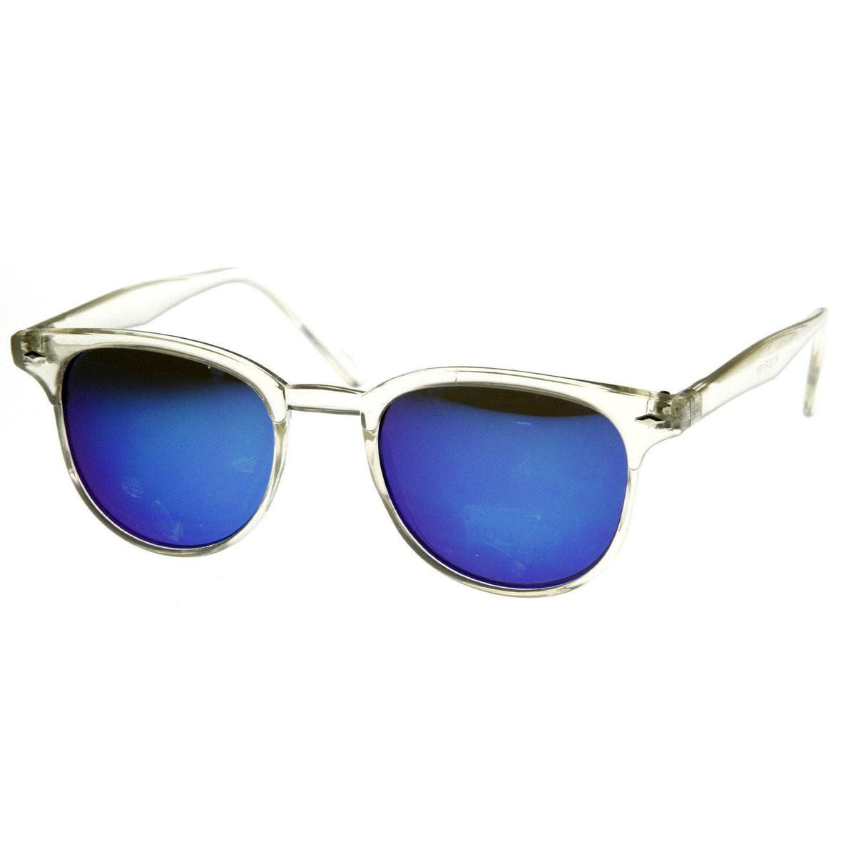 Retro P3 Horned Rim Frame Mirrored Lens Sunglasses 8829