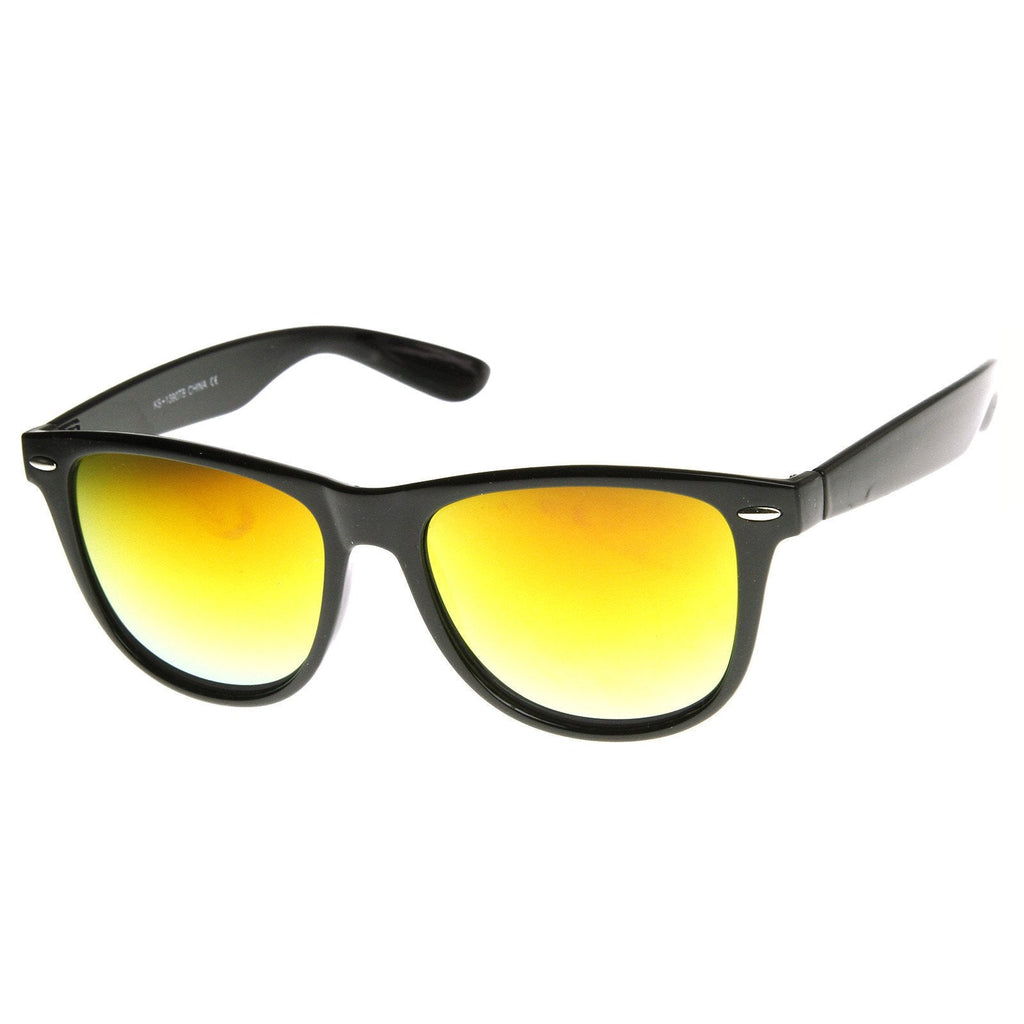 Translucent Horned Rim Mirror Lens Sunglasses 8652