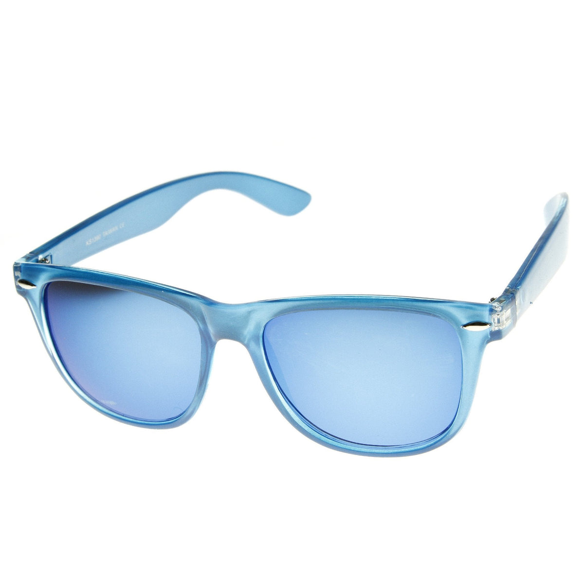 Translucent Horned Rim Mirror Lens Sunglasses 8652