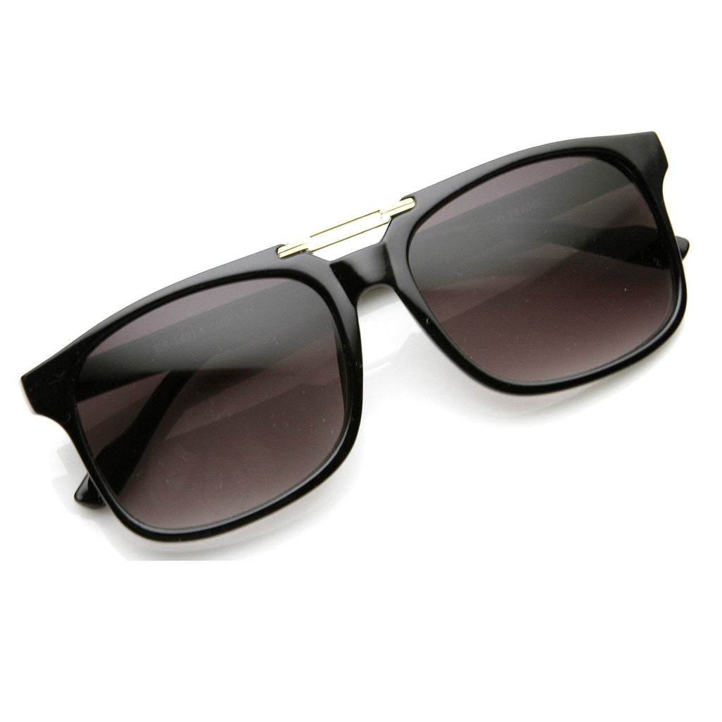 Retro Inspired Flat Top Square Aviator Sunglasses 8739