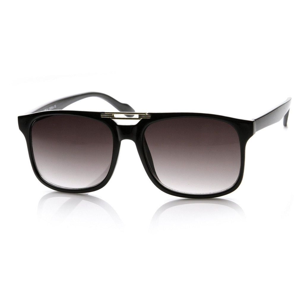 Retro Inspired Flat Top Square Aviator Sunglasses 8739