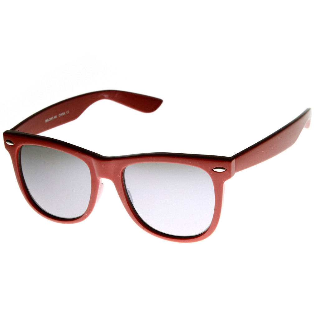 Retro Large Mirrored Lens Horned Rim Sunglasses 9155