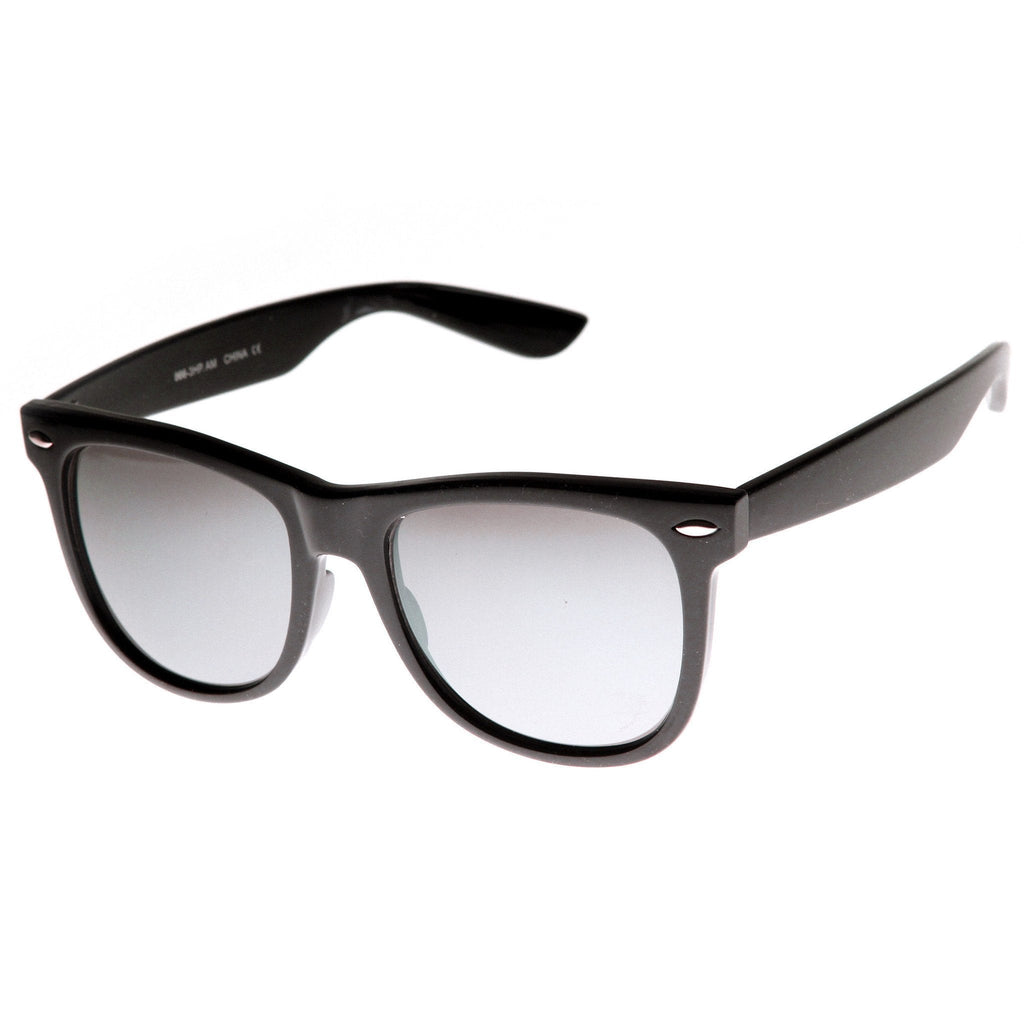 Retro Large Mirrored Lens Horned Rim Sunglasses 9155