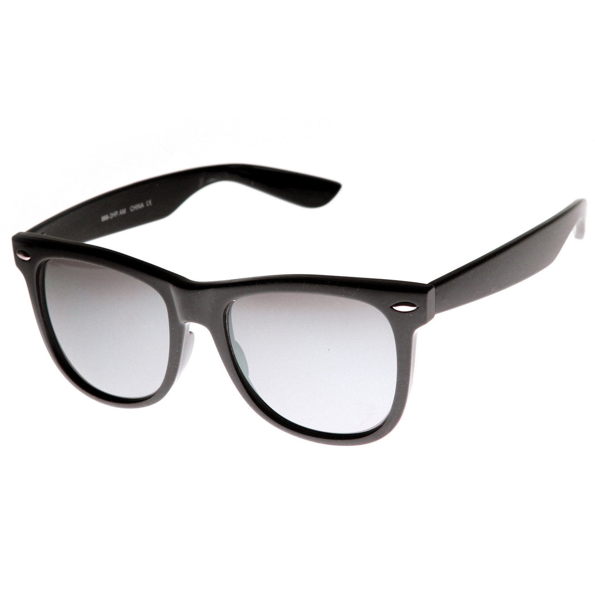 Retro Large Mirrored Lens Horned Rim Sunglasses 9155