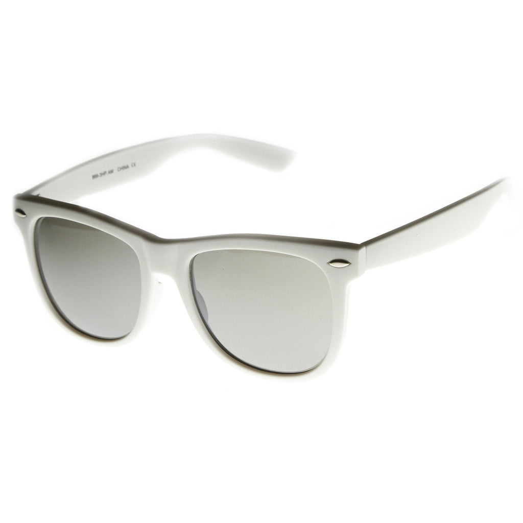 Retro Large Mirrored Lens Horned Rim Sunglasses 9155