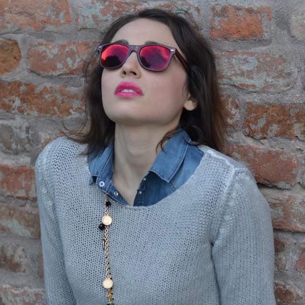 Retro Flash Mirrored Lens Horned Rim Sunglasses 8126
