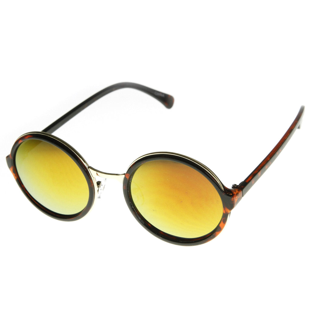 Retro Round Circle Flash Mirror Lens Sunglasses 8929
