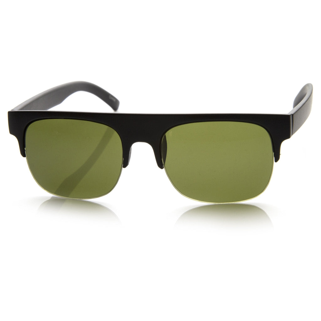 Retro Modern Super Flat Top Horned Rim Sunglasses 8694