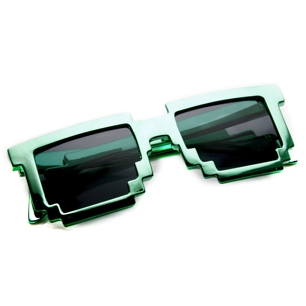 Retro Shiny Color Foil Pixelated 8-Bit Sunglasses 8808