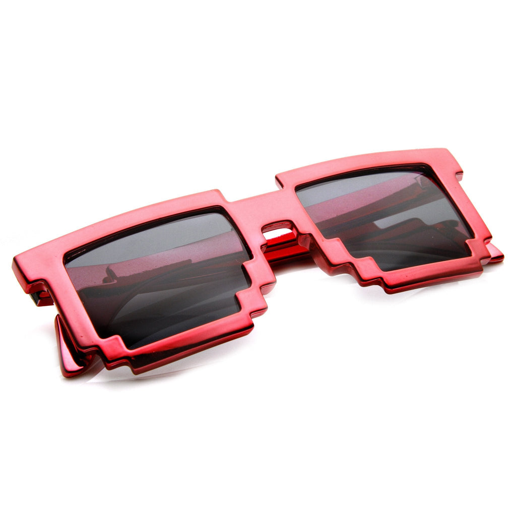 Retro Shiny Color Foil Pixelated 8-Bit Sunglasses 8808