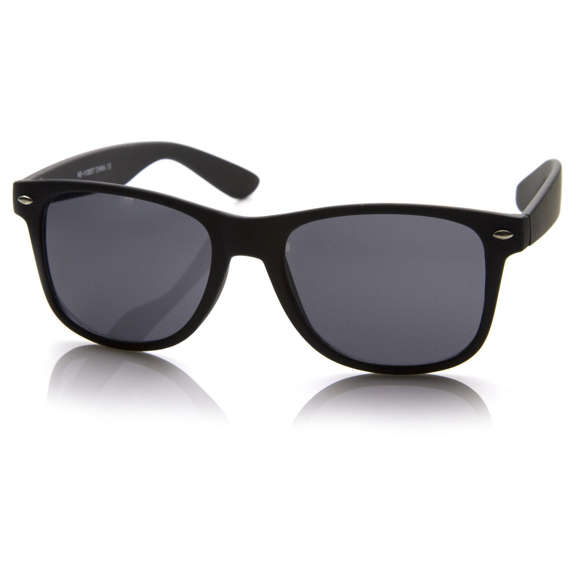 Retro Matte Flat Black Horned Rim Sunglasses 8698