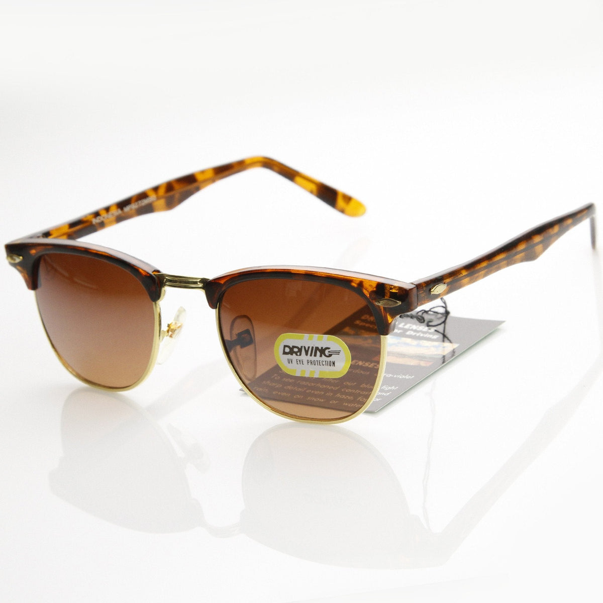 True Vintage Horned Rim Half Frame Sunglasses 7202