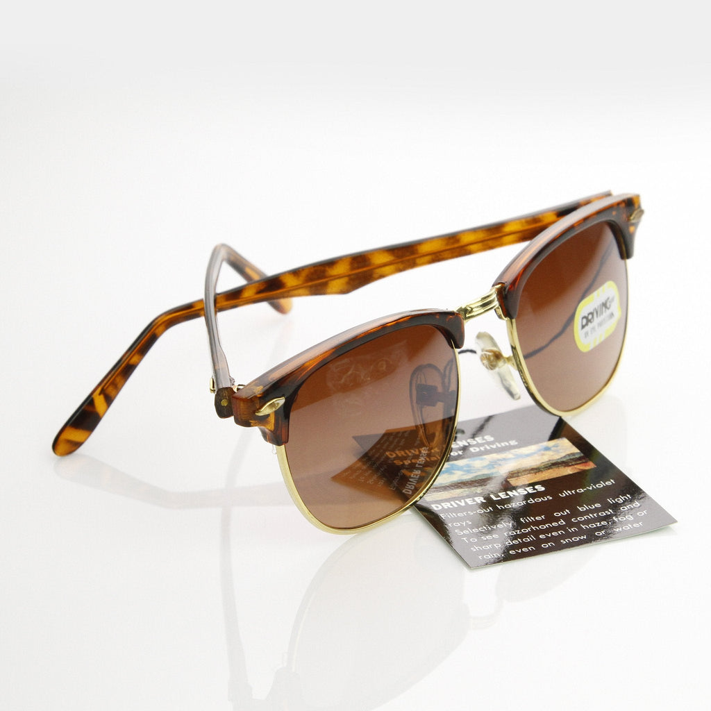 True Vintage Horned Rim Half Frame Sunglasses 7202