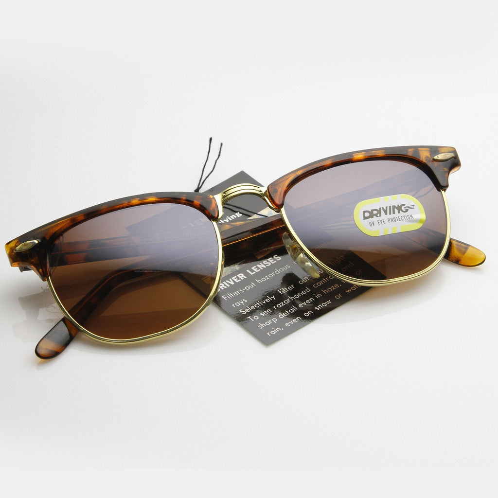 True Vintage Horned Rim Half Frame Sunglasses 7202