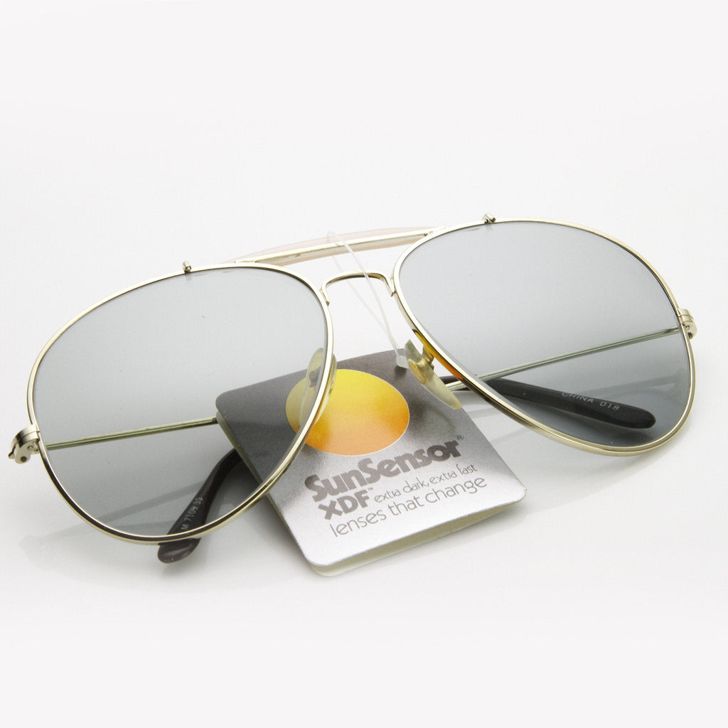 True Vintage Sunsensor XDF Lens Metal Aviator Sunglasses 7221
