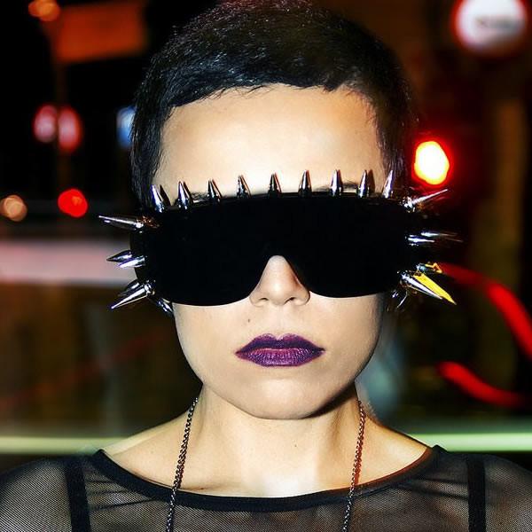 Ultra Punk Spiked Fashion Shield Sunglasses 8886