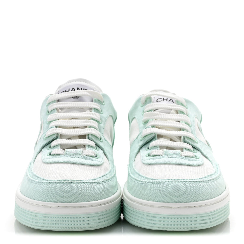 Cotton Sneakers 41 Light Turquoise White