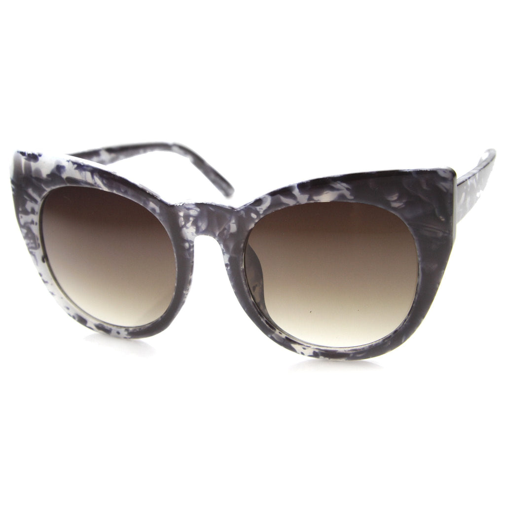 Women's Oversize Cat Eye Marble Print Sunglasses 9973