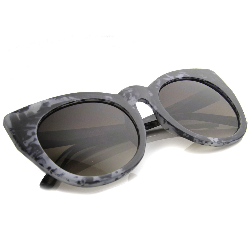 Women's Oversize Cat Eye Marble Print Sunglasses 9973