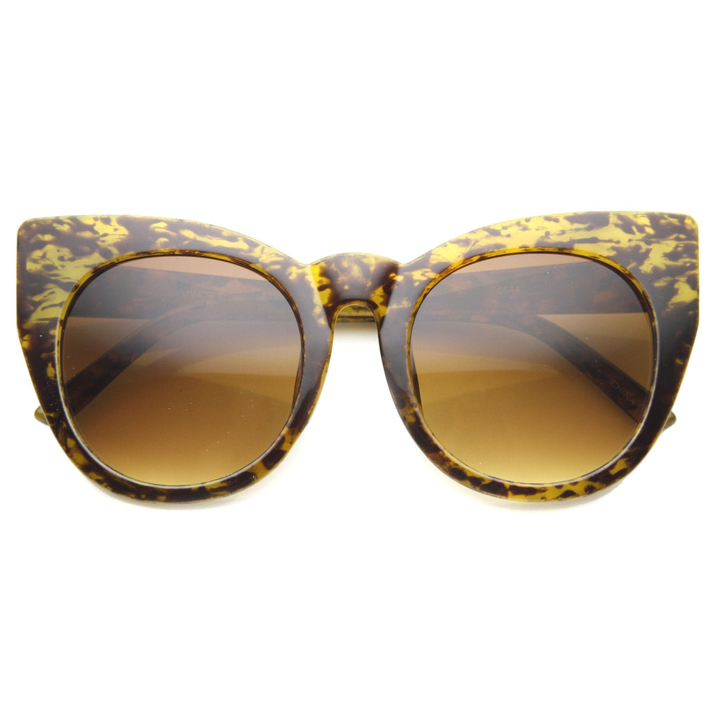 Women's Oversize Cat Eye Marble Print Sunglasses 9973