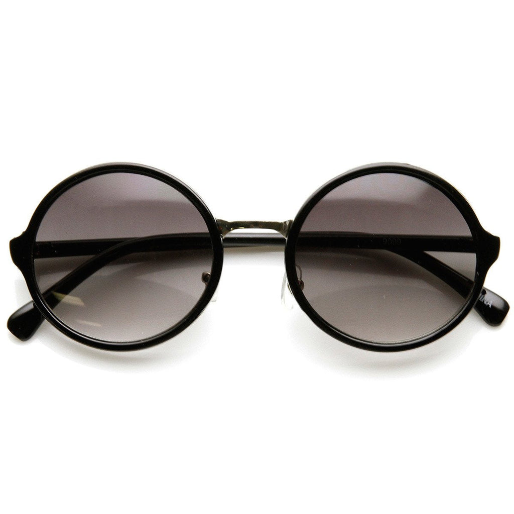 Vintage Steampunk Classic Round Sunglasses Metal Bridge 8407
