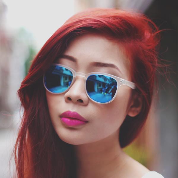 Retro P3 Horned Rim Frame Mirrored Lens Sunglasses 8829