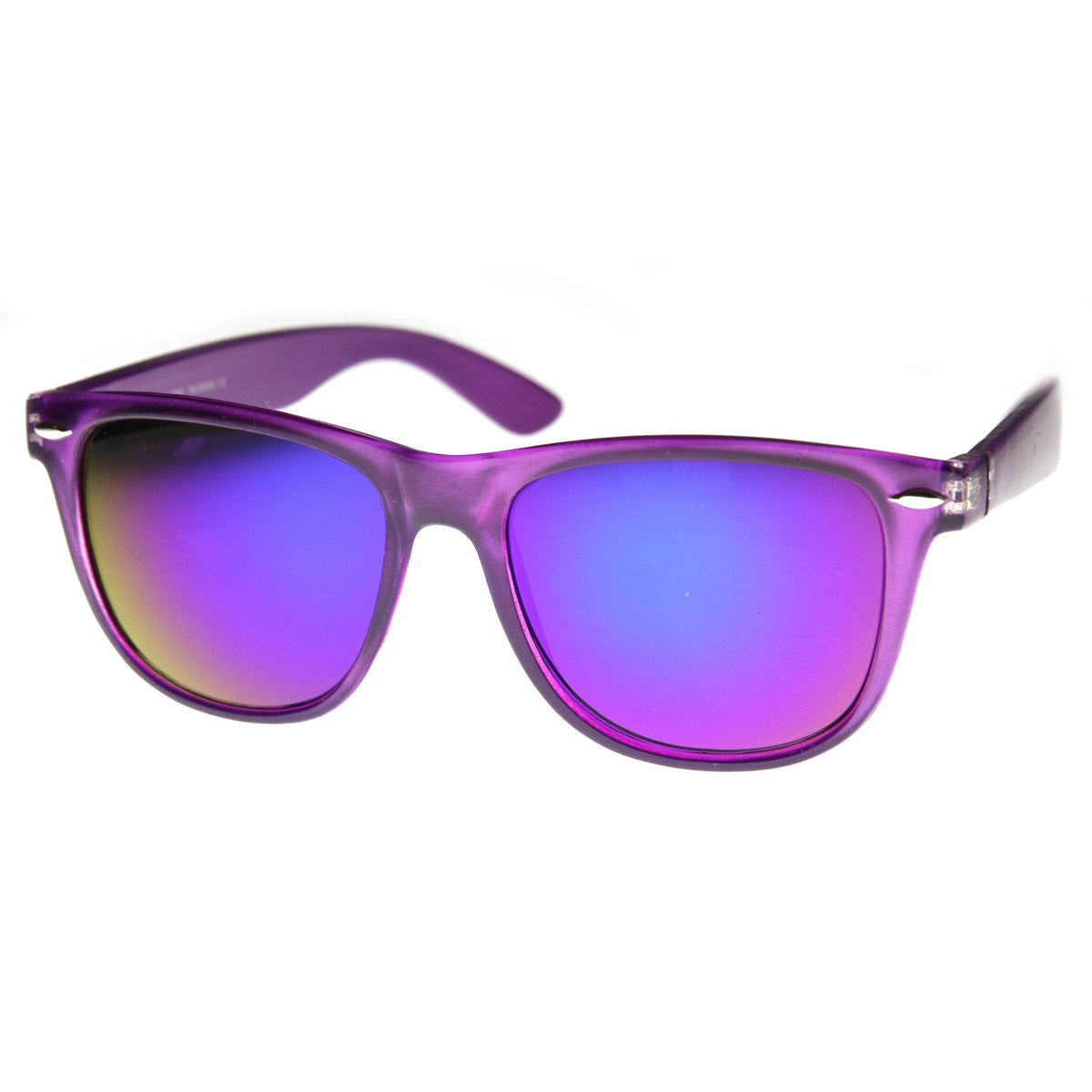 Translucent Horned Rim Mirror Lens Sunglasses 8652