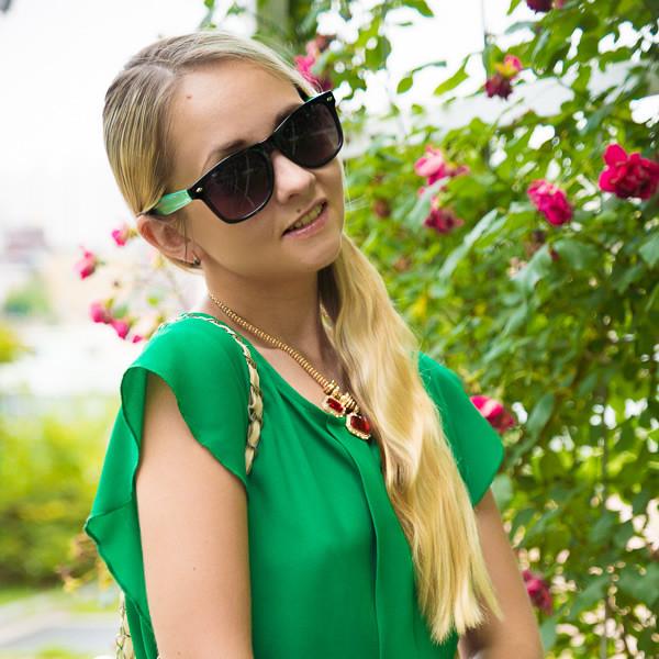 Zerouv + Plus "Brigitte" Retro Dual Tone Horned Rim Indie Sunglasses