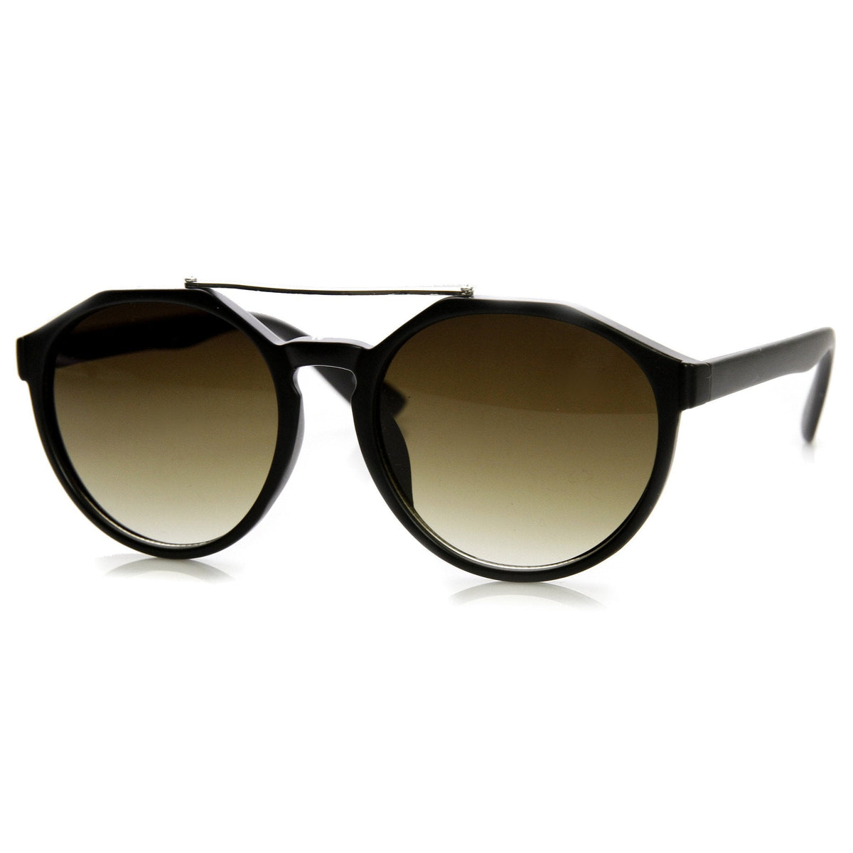 European Fashion Dapper Crossbar Keyhole P3 Rounded Sunglasses 9299