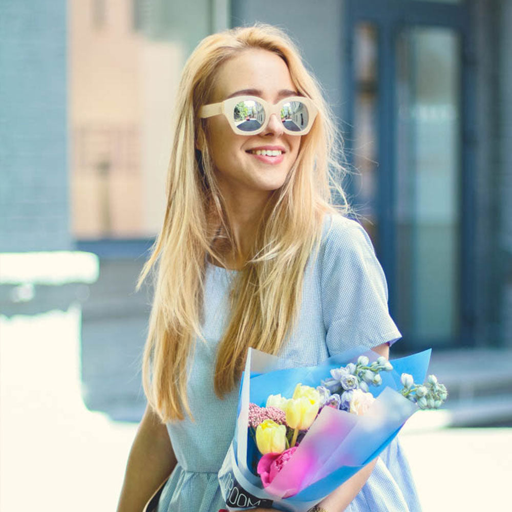 Oversize Indie Bold Frame Mirrored Lens Sunglasses 9983