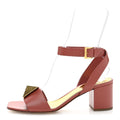 Calfskin One Stud Ankle Strap 60mm Sandals 37.5 Gingerbread