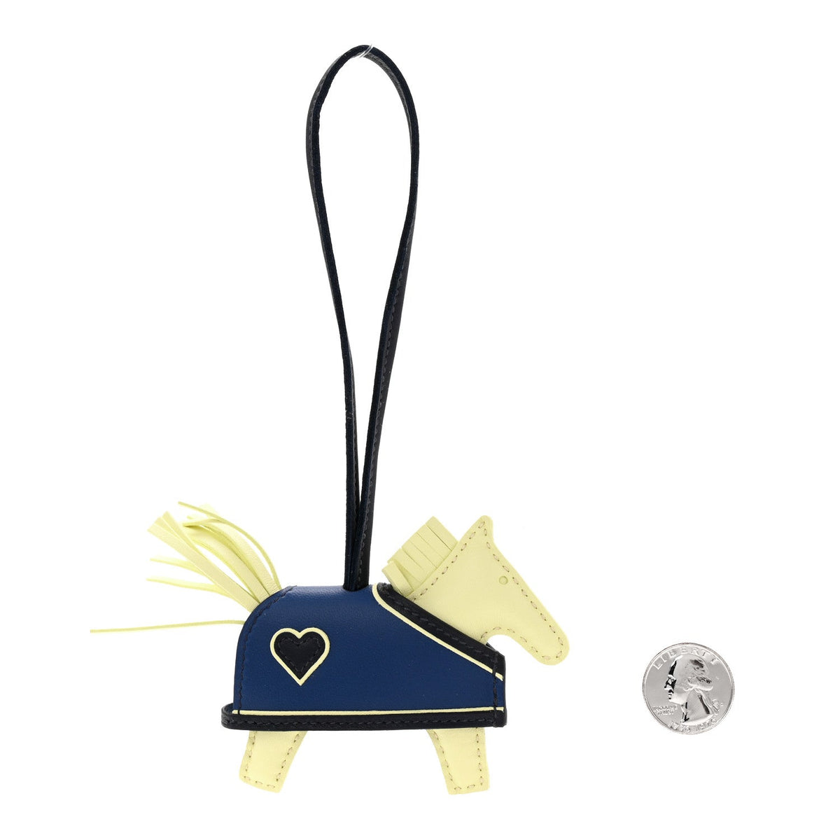 Milo Lambskin Grigri Rodeo Robeo Coeur Bag Charm PM Jaune Milton Bleu Nuit Bleu Tie