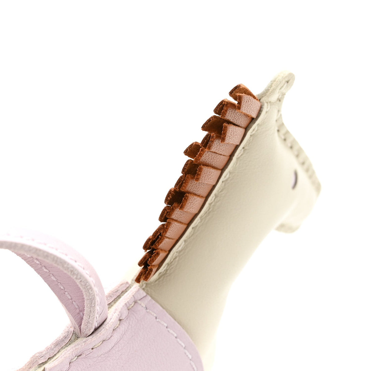 Milo Lambskin Grigri Rodeo Horse Bag Charm MM Craie Gold Mauve Pale