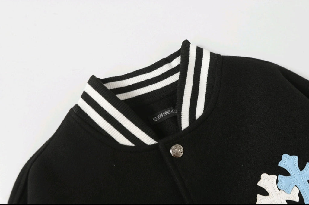 Chrome Hearts Black White Street Style Baseball Coat 0002