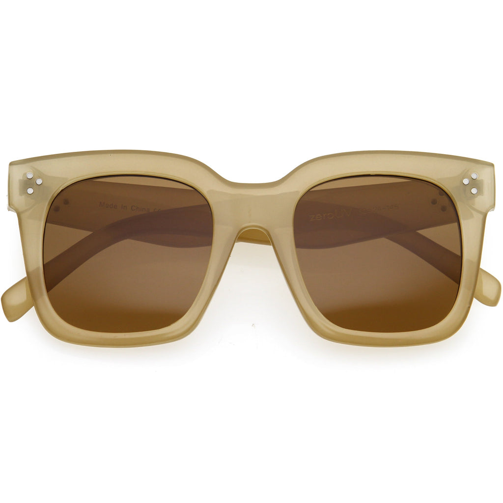 Bold Oversize Horned Rim Flat Lens Sunglasses A101