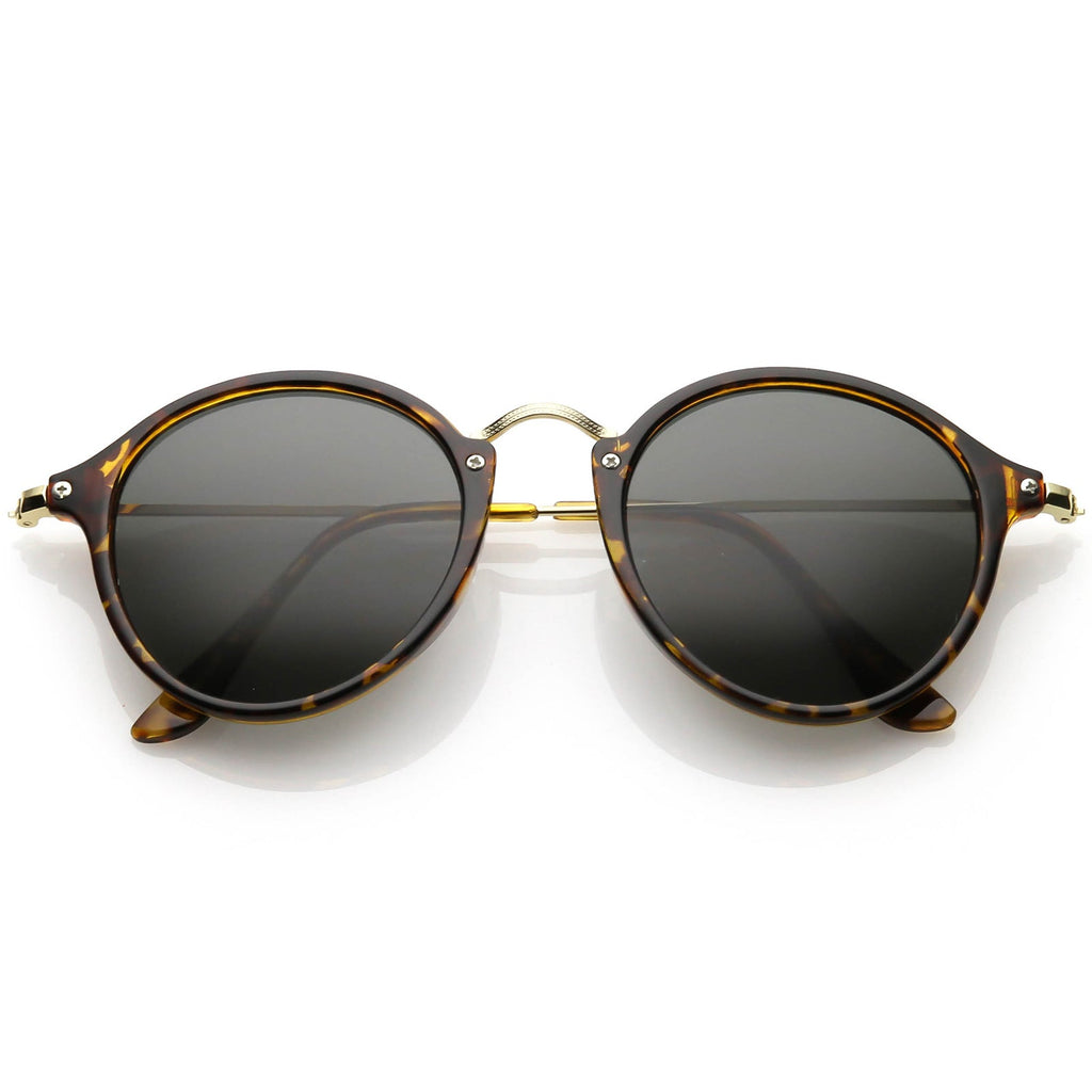 Vintage Dapper Horned Rim Round Sunglasses A195