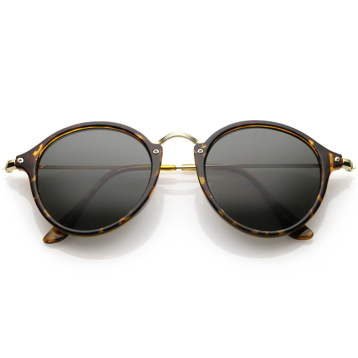 Vintage Dapper Horned Rim Round Sunglasses A195