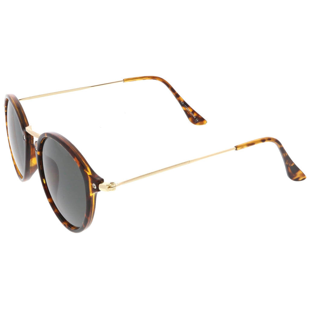Vintage Dapper Horned Rim Round Sunglasses A195