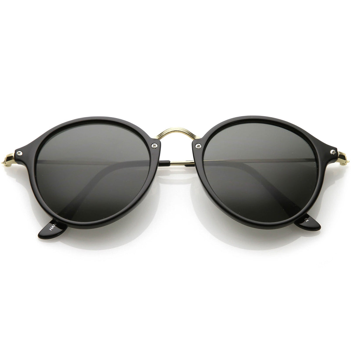 Vintage Dapper Horned Rim Round Sunglasses A195
