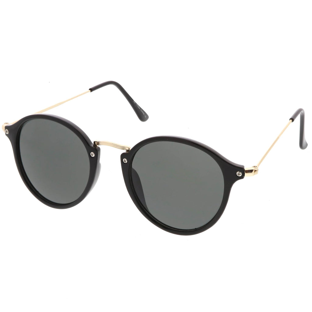 Vintage Dapper Horned Rim Round Sunglasses A195