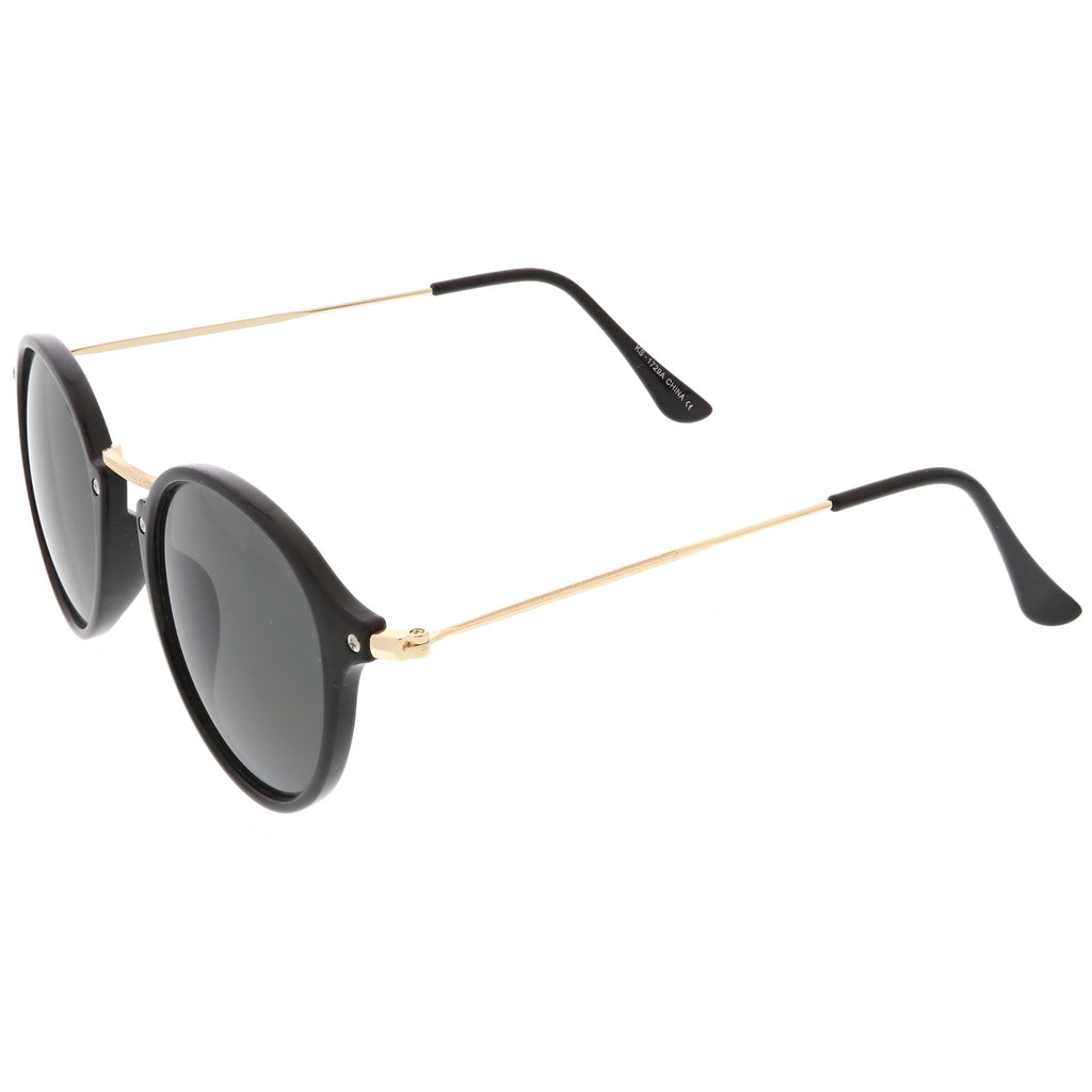 Vintage Dapper Horned Rim Round Sunglasses A195