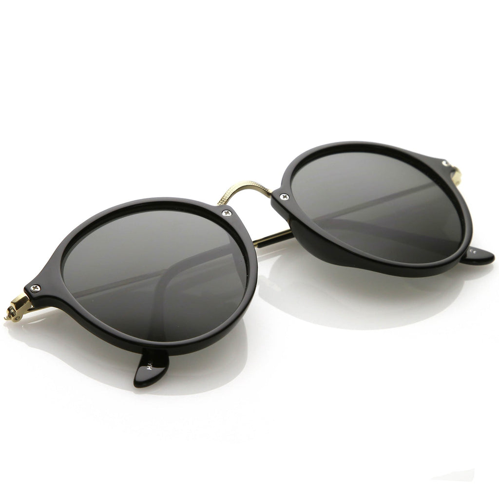Vintage Dapper Horned Rim Round Sunglasses A195