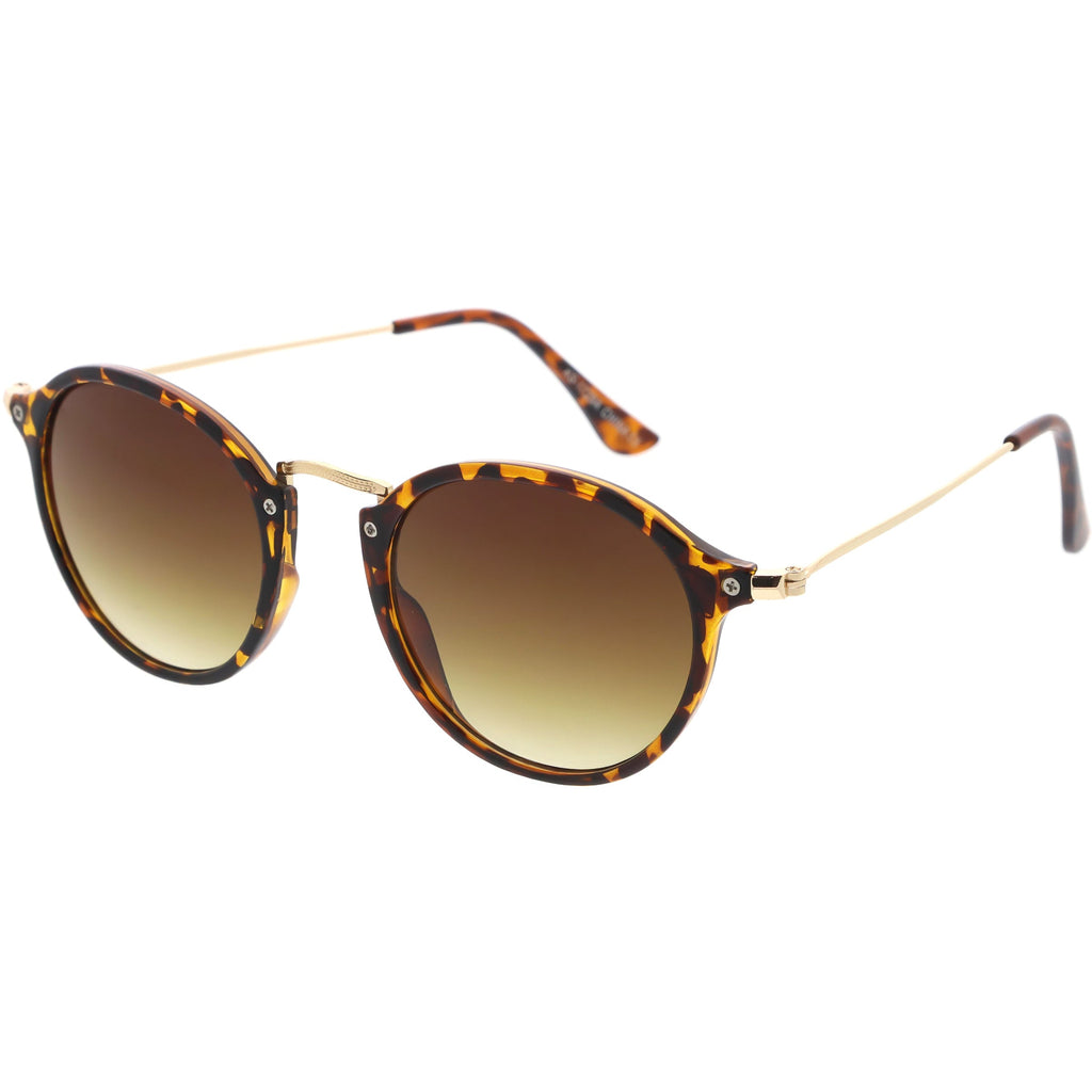 Vintage Dapper Horned Rim Round Sunglasses A195