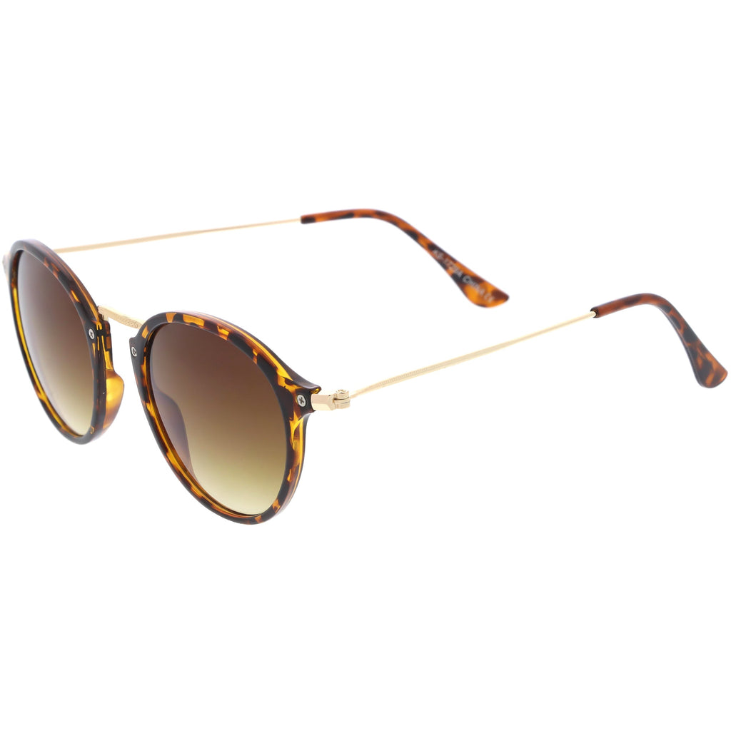 Vintage Dapper Horned Rim Round Sunglasses A195