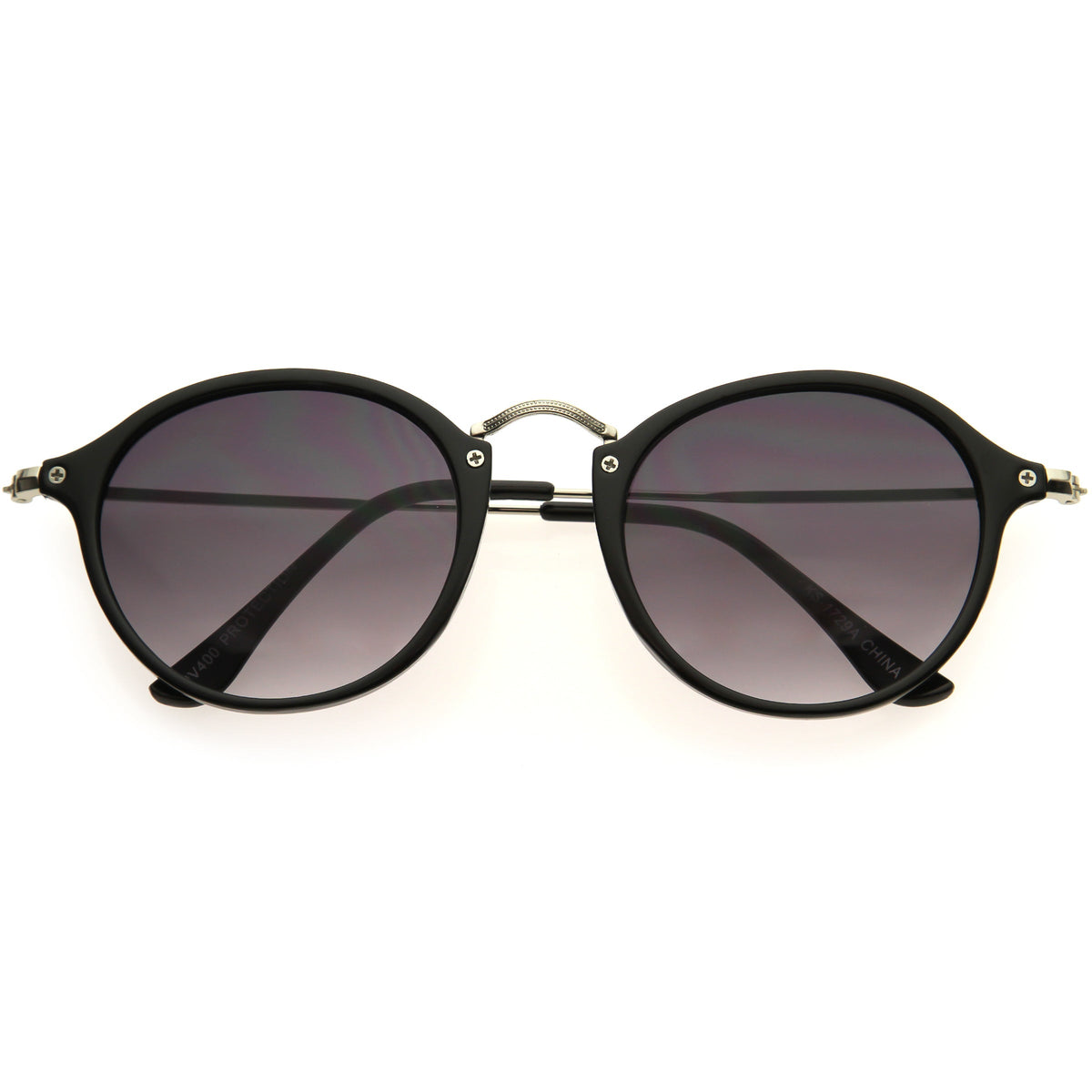 Vintage Dapper Horned Rim Round Sunglasses A195