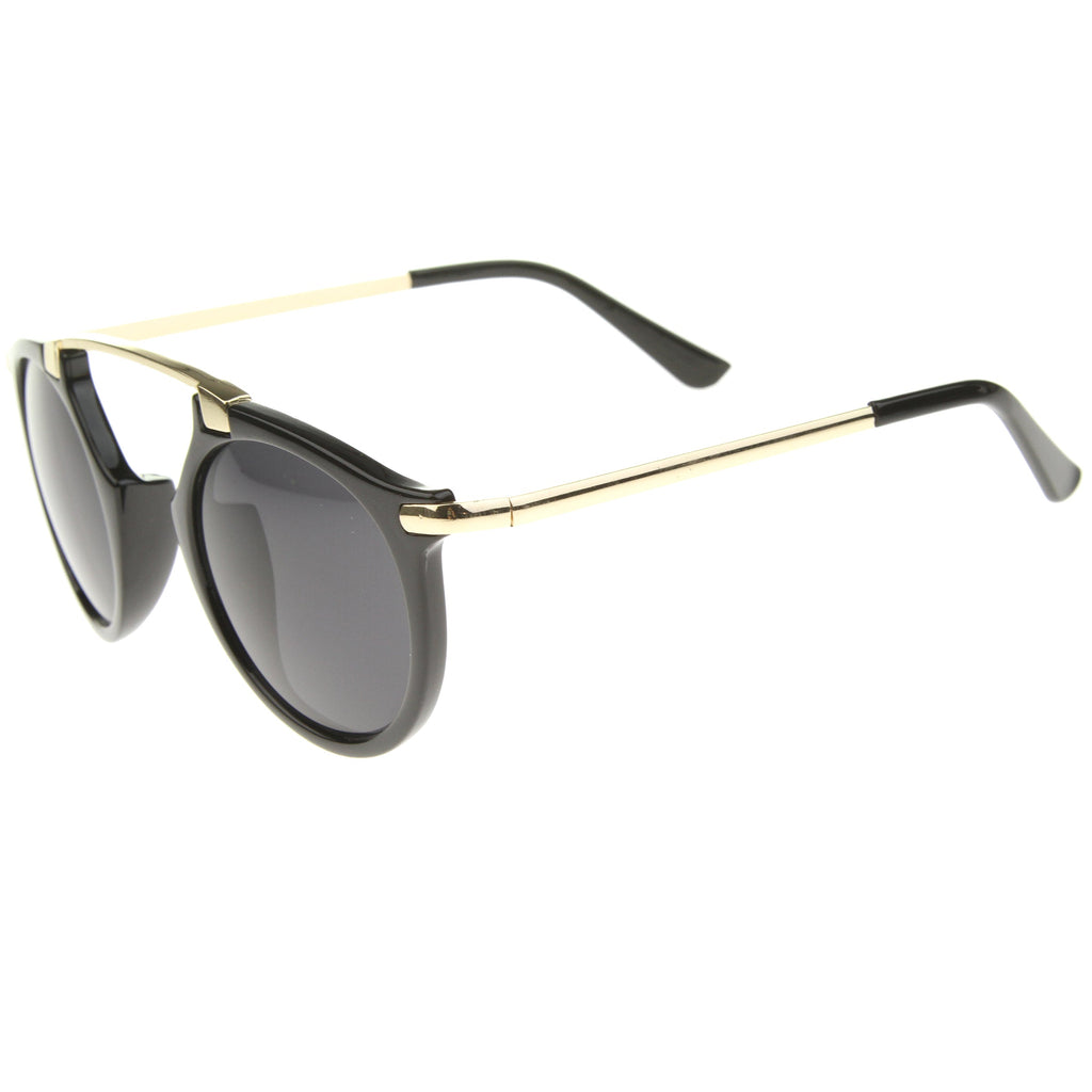 Arched Marble Pattern P3 Mirrored Lens Round Sunglasses A218