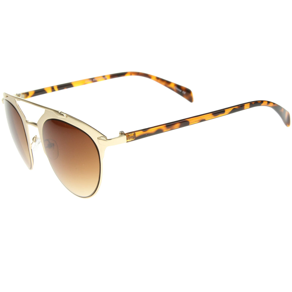 Modern Metallic Double Bridge Pantos Aviator Sunglasses A219