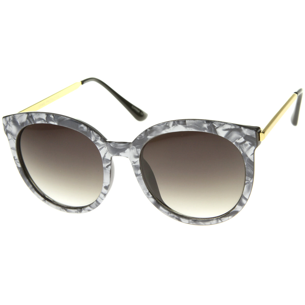 Women's Oversize Round Marble Cat Eye Sunglasses A241