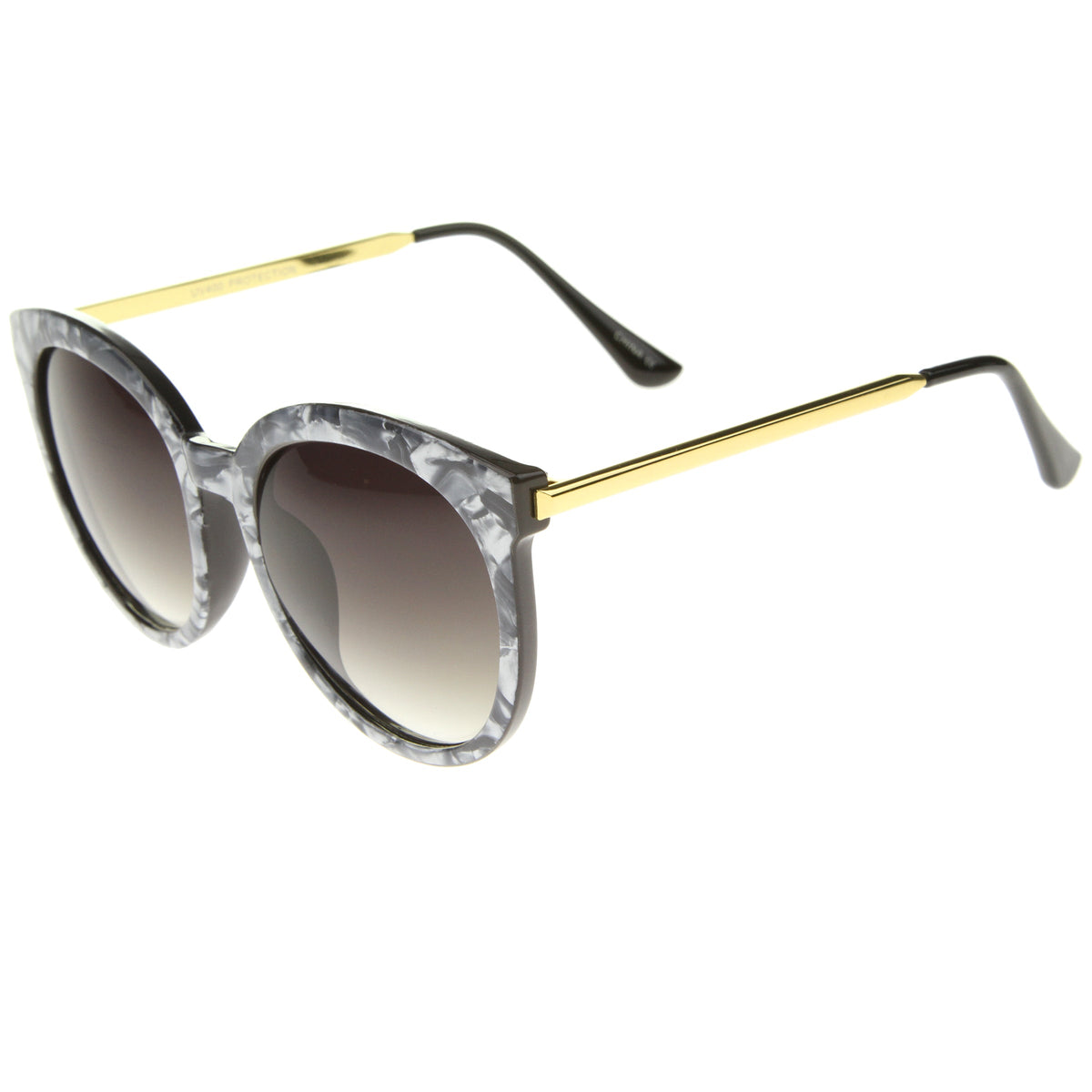 Women's Oversize Round Marble Cat Eye Sunglasses A241